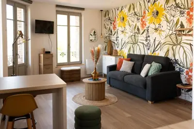 Coin salon dans l'établissement Studio Lucien - Villa Bon Accueil proche mer