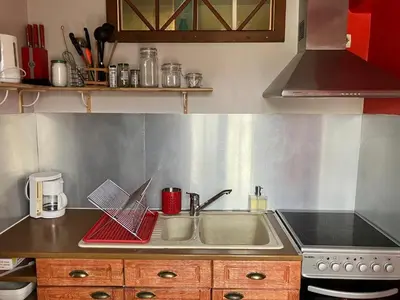 Cuisine ou kitchenette dans l'établissement Résidence anglo normande