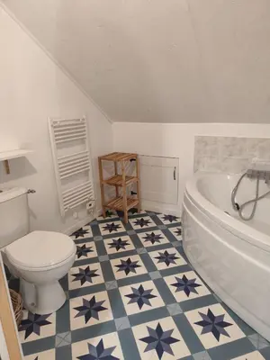 Salle de bains dans l'établissement Gîte Les Marettes