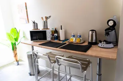 Cuisine ou kitchenette dans l'établissement La casa amiénoise