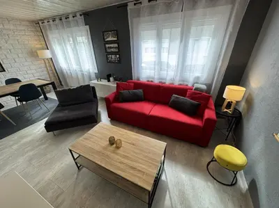 Coin salon dans l'établissement Maison avec vue panoramique mer