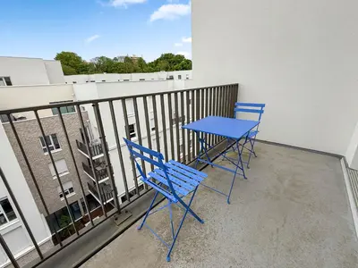 Balcon ou terrasse dans l'établissement Studio lumineux avec balcon privé
