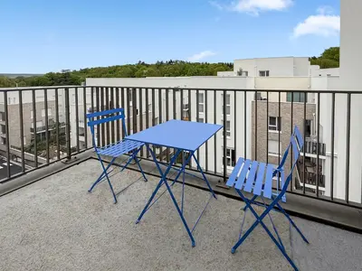 Balcon ou terrasse dans l'établissement Studio lumineux avec balcon privé