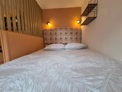 Un ou plusieurs lits dans un hébergement de l'établissement Studio Rouen Hypercentre 2 personnes Le Terracotta