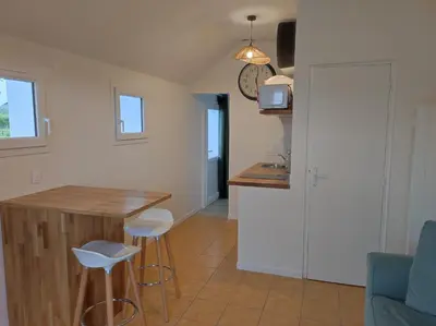 Cuisine ou kitchenette dans l'établissement Gite du Verger