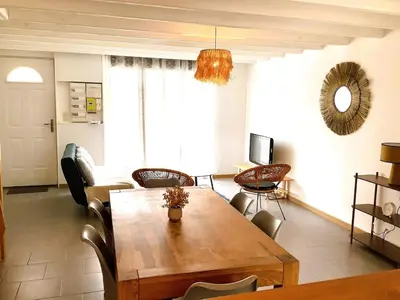 Coin salon dans l'établissement Head to Criel Plage Private Parking & Terrace