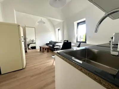 Cuisine ou kitchenette dans l'établissement Appartement le Vintage, à deux pas du Port