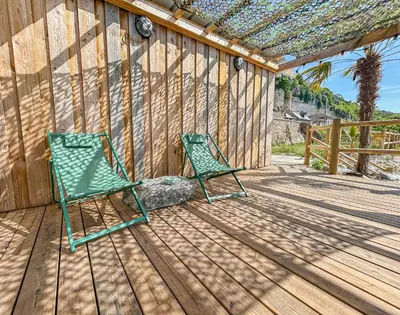 Balcon ou terrasse dans l'établissement Eco lodge, vue exceptionnelle!