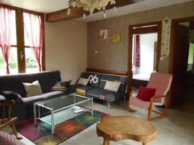 Coin salon dans l'établissement maison familiale ancien corps ferme baie de somme