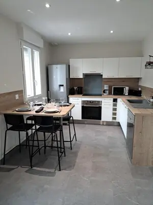 Cuisine ou kitchenette dans l'établissement Gîte Ô Bo Bois