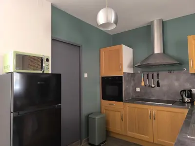 Cuisine ou kitchenette dans l'établissement Maison proche Baie de Somme mer campagne