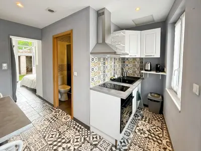 Cuisine ou kitchenette dans l'établissement Songe des Vagues Studio
