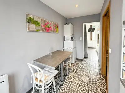 Cuisine ou kitchenette dans l'établissement Songe des Vagues Studio