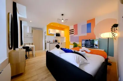Un ou plusieurs lits dans un hébergement de l'établissement Rouen - Magnifique studio