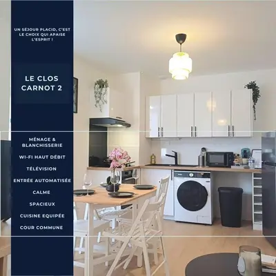 Cuisine ou kitchenette dans l'établissement Le Clos Carnot 2 - Proche Commodités