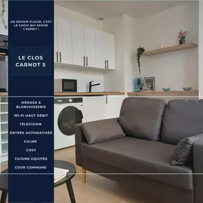 Cuisine ou kitchenette dans l'établissement Le Clos Carnot 5 - Proche Commodités
