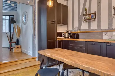 Cuisine ou kitchenette dans l'établissement Ana charmant 2 pièces au cœur du centre historique de Rouen