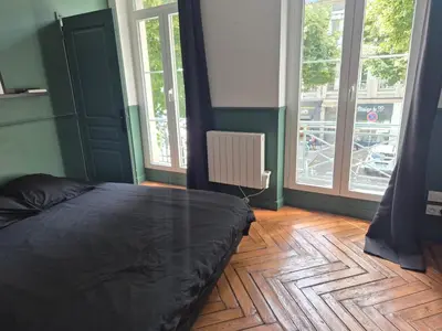 Un ou plusieurs lits dans un hébergement de l'établissement Charmant Studio Rouen Centre - Idéal Tourisme & Affaires