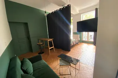 Coin salon dans l'établissement Charmant Studio Rouen Centre - Idéal Tourisme & Affaires