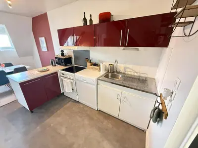 Cuisine ou kitchenette dans l'établissement T3 Spacieux en hyper centre de Beauvais