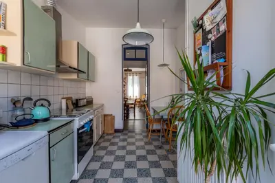 Cuisine ou kitchenette dans l'établissement La Houle - Maison proche plage