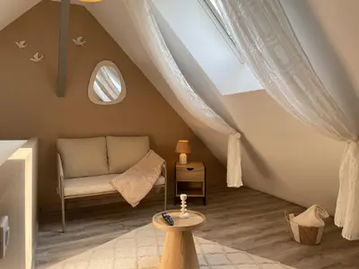 Un ou plusieurs lits dans un hébergement de l'établissement Vue Cathedrale, Elegance & Lumière à Amiens