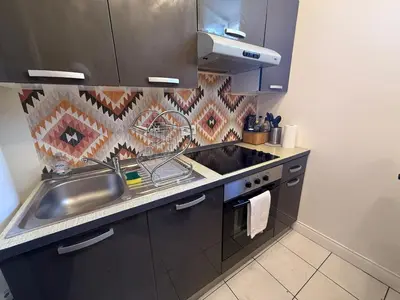 Cuisine ou kitchenette dans l'établissement T2 Ambiance Savane - hyper centre