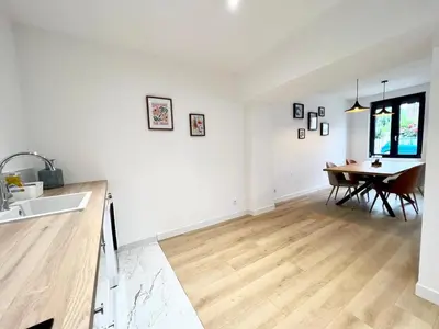 Cuisine ou kitchenette dans l'établissement Le Design proche de la mer