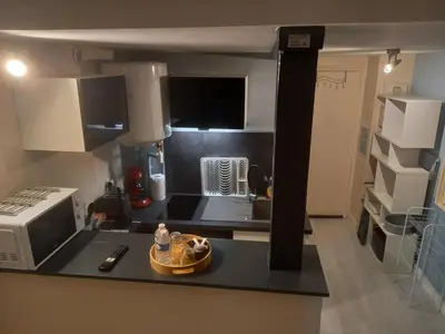 Cuisine ou kitchenette dans l'établissement Le Cocon