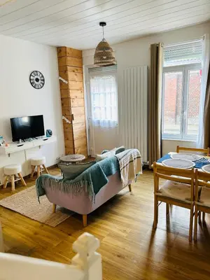 Télévision ou salle de divertissement dans l'établissement Maison de pêcheur