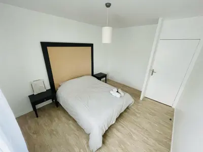 Un ou plusieurs lits dans un hébergement de l'établissement Rouen T3 moderne et équipé - 394