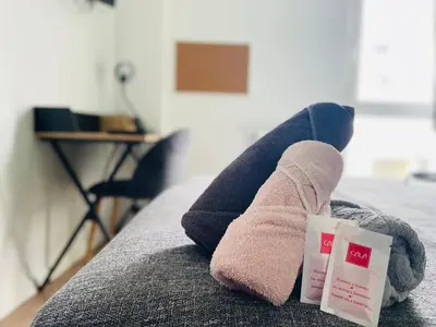 Un ou plusieurs lits dans un hébergement de l'établissement L'appartement du bonheur - 398