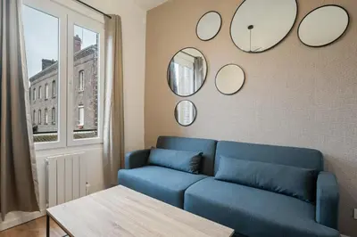 Coin salon dans l'établissement Appartement La Rive Rouen proche centre historique