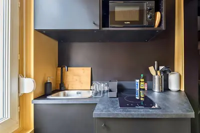 Cuisine ou kitchenette dans l'établissement La Luxury - HyperCentre - Baignoire confort - Ambiance 5 étoiles