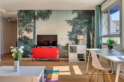Coin salon dans l'établissement Le Cléa joli F2 au coeur de la ville de Rouen