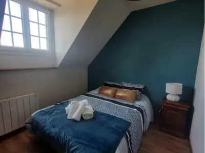 Un ou plusieurs lits dans un hébergement de l'établissement Le Petit Épinay Gîte Cosy entre Rouen et Dieppe