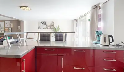 Cuisine ou kitchenette dans l'établissement Chez Joceline - Bruno
