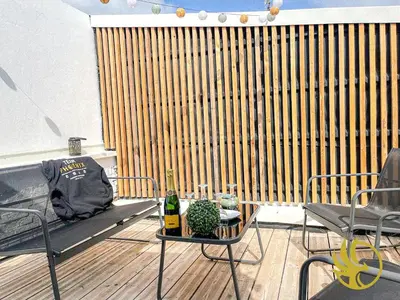 Balcon ou terrasse dans l'établissement Le grenier des hortillonnages