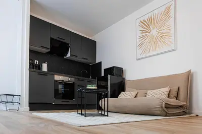 Cuisine ou kitchenette dans l'établissement Le Soleil Cormeillais