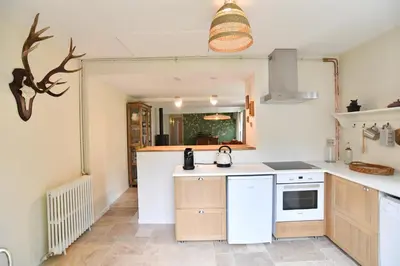 Cuisine ou kitchenette dans l'établissement La Maison Forestière