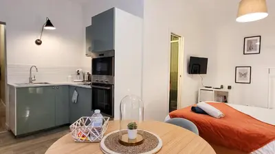 Cuisine ou kitchenette dans l'établissement L'Eden Rouennais - Gare de Rouen