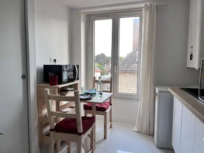 Cuisine ou kitchenette dans l'établissement Agréable appartement neuf et lumineux