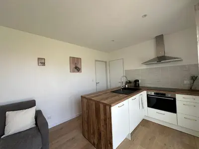 Cuisine ou kitchenette dans l'établissement L'Échappée normande