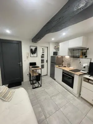 Cuisine ou kitchenette dans l'établissement Le Studio Terrasse - Le calme en plein cœur du centre-ville