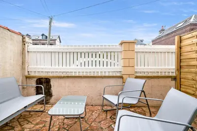 Balcon ou terrasse dans l'établissement Studio with outdoor area 10 min from Rouen