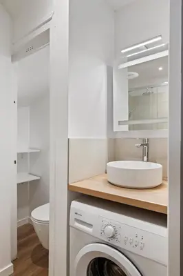 Salle de bains dans l'établissement Studio with outdoor area 10 min from Rouen