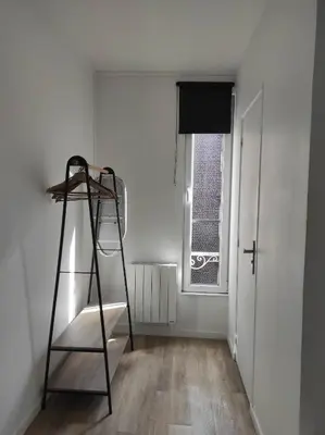 Un ou plusieurs lits dans un hébergement de l'établissement Cabane Jungle Appt 2p cosy calme Rouen fac