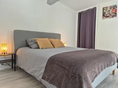 Un ou plusieurs lits dans un hébergement de l'établissement Appartement Centre Historique Rouen Le Vivien