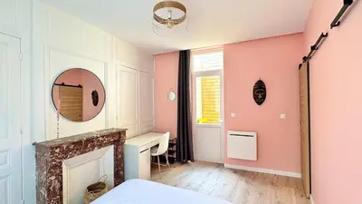 Un ou plusieurs lits dans un hébergement de l'établissement Maison design 11 pers -Terrasse -Netflix -Confort