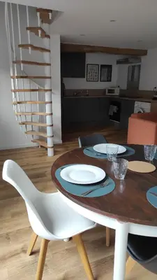 Cuisine ou kitchenette dans l'établissement Gite neuf proche de la mer